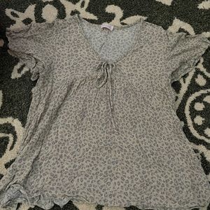 pink lilly cheetah print babydoll top